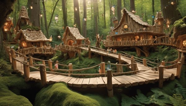 Parc de loisirs inexploré : le bois des lutins pour enfants